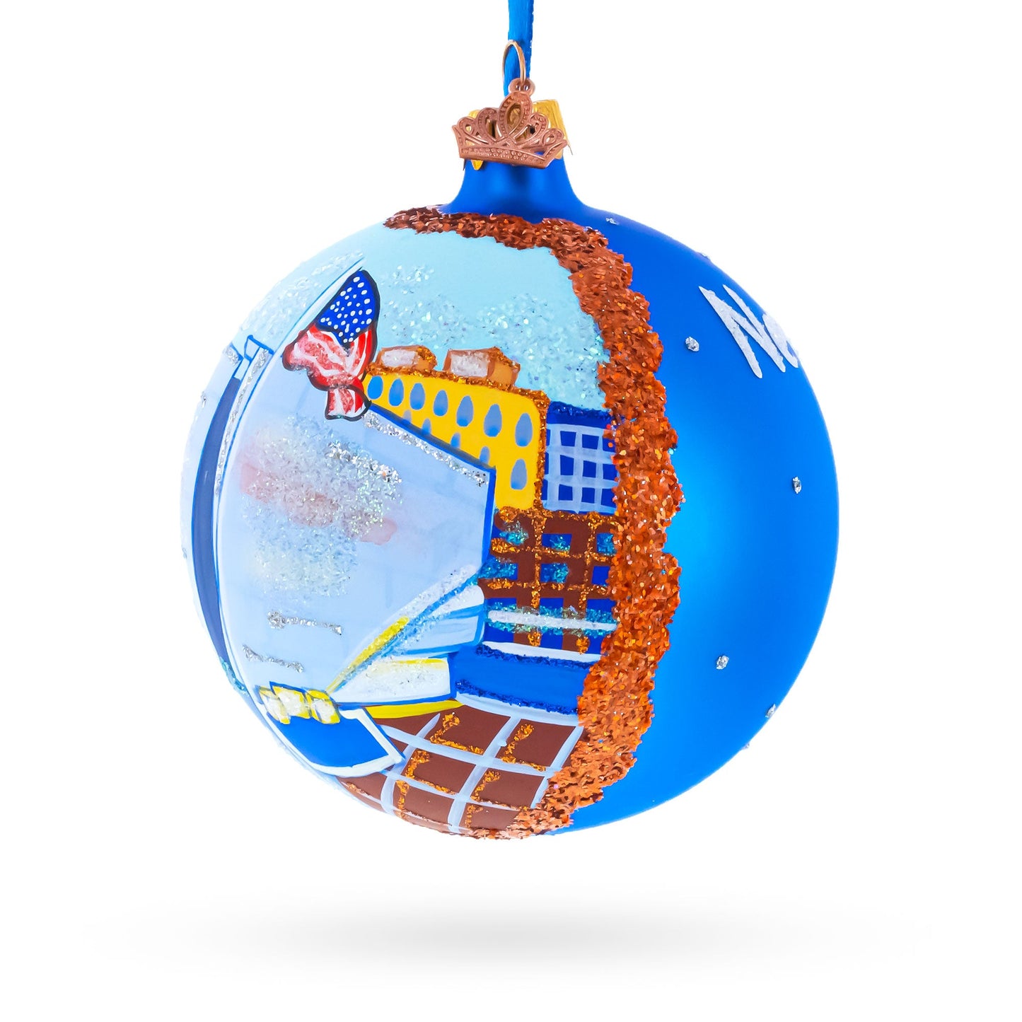 The National WWII Museum, New Orleans, Louisiana Glass Ball Christmas Ornament 4 Inches