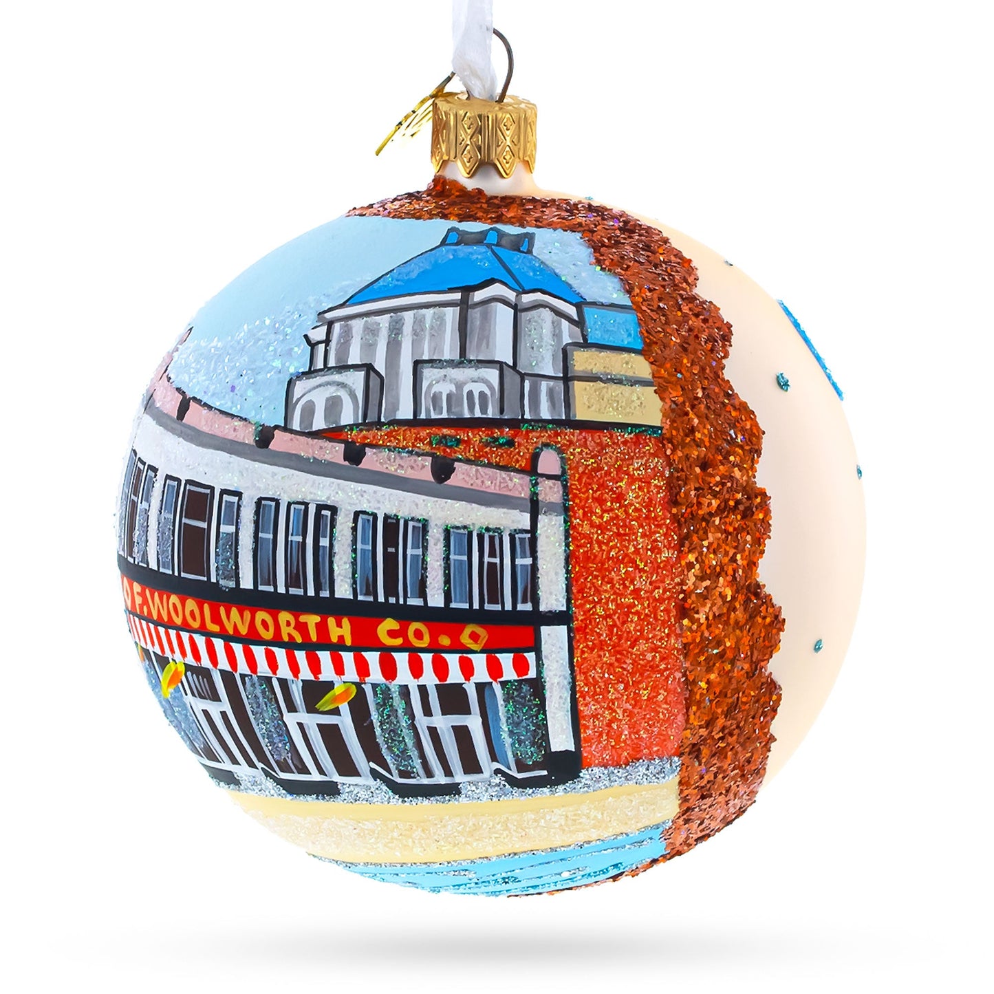 International Civil Rights Center & Museum, Greensboro, North Carolina Glass Ball Christmas Ornament 4 Inches