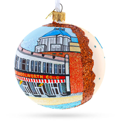 International Civil Rights Center & Museum, Greensboro, North Carolina Glass Ball Christmas Ornament 4 Inches