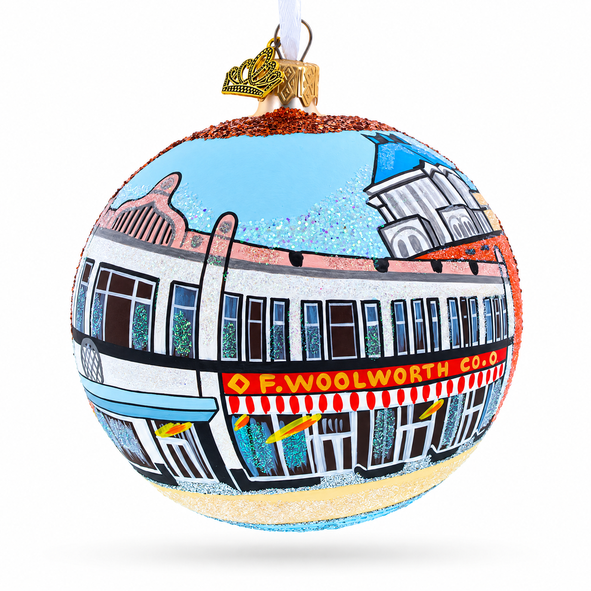 International Civil Rights Center & Museum, Greensboro, North Carolina Glass Ball Christmas Ornament 4 Inches