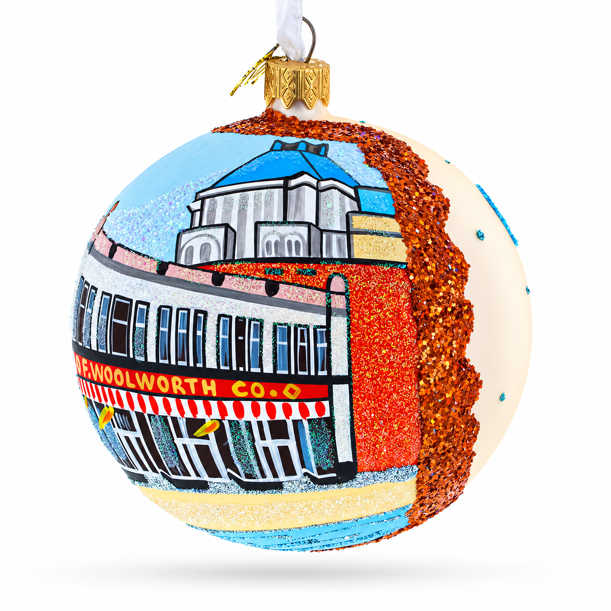 International Civil Rights Center & Museum, Greensboro, North Carolina Glass Ball Christmas Ornament 4 Inches