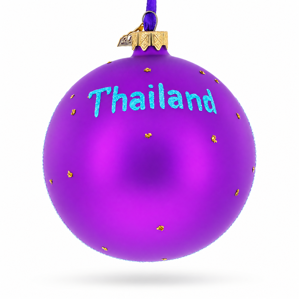 Thailand Beach Glass Ball Christmas Ornament 4 Inches