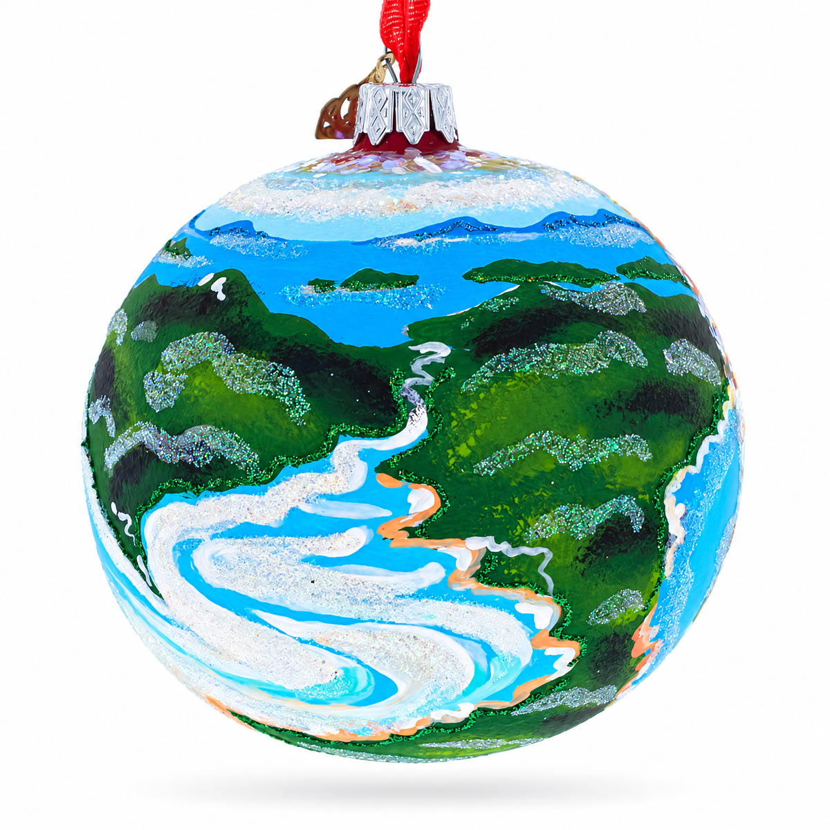 Queensland, Australia Glass Ball Christmas Ornament 4 Inches