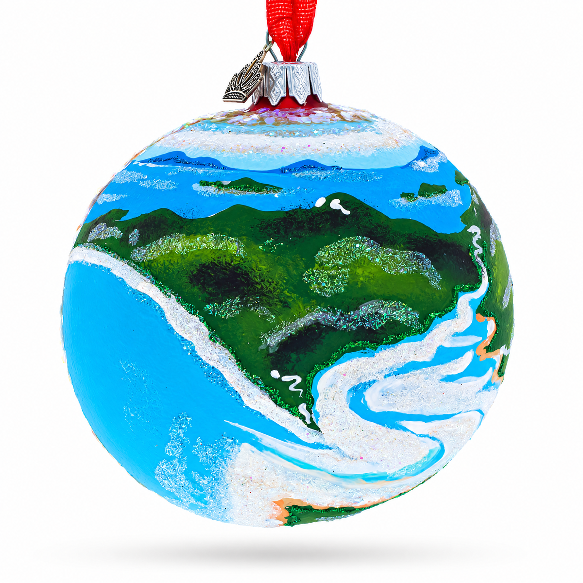 Queensland, Australia Glass Ball Christmas Ornament 4 Inches