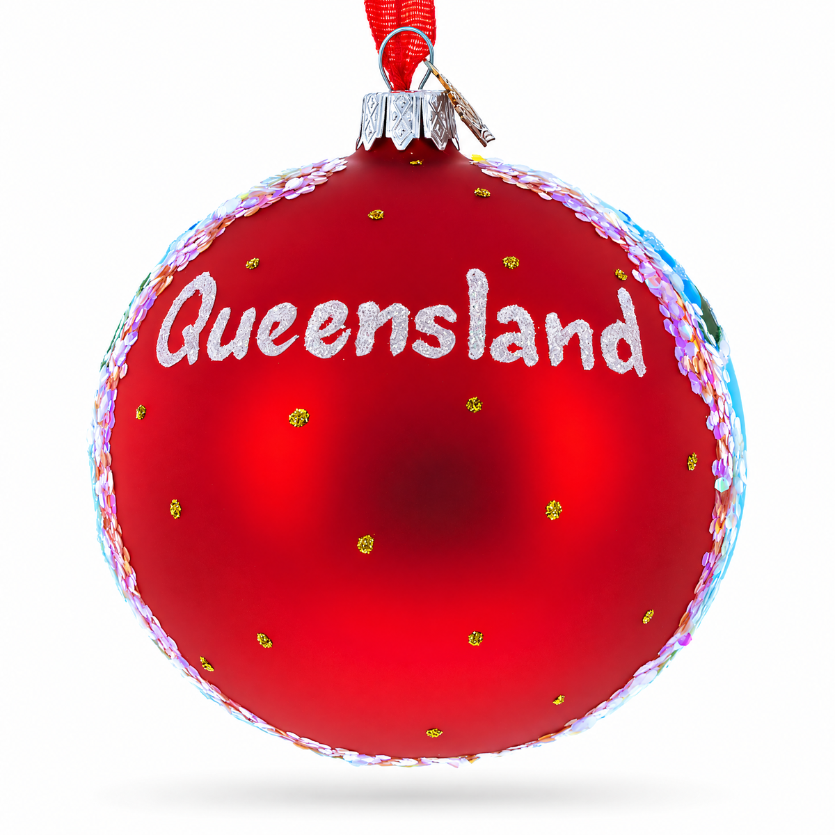 Queensland, Australia Glass Ball Christmas Ornament 4 Inches