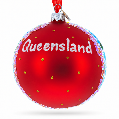 Queensland, Australia Glass Ball Christmas Ornament 4 Inches