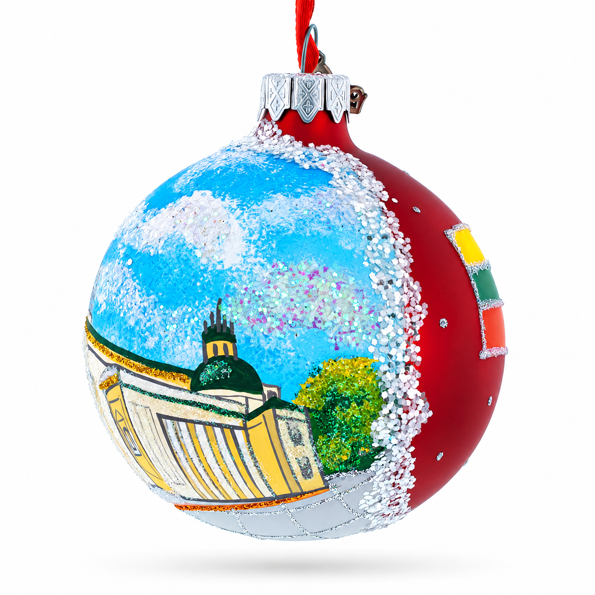 Old Town in Vilnius, Lithuania Glass Ball Christmas Ornament 3.25 Inches