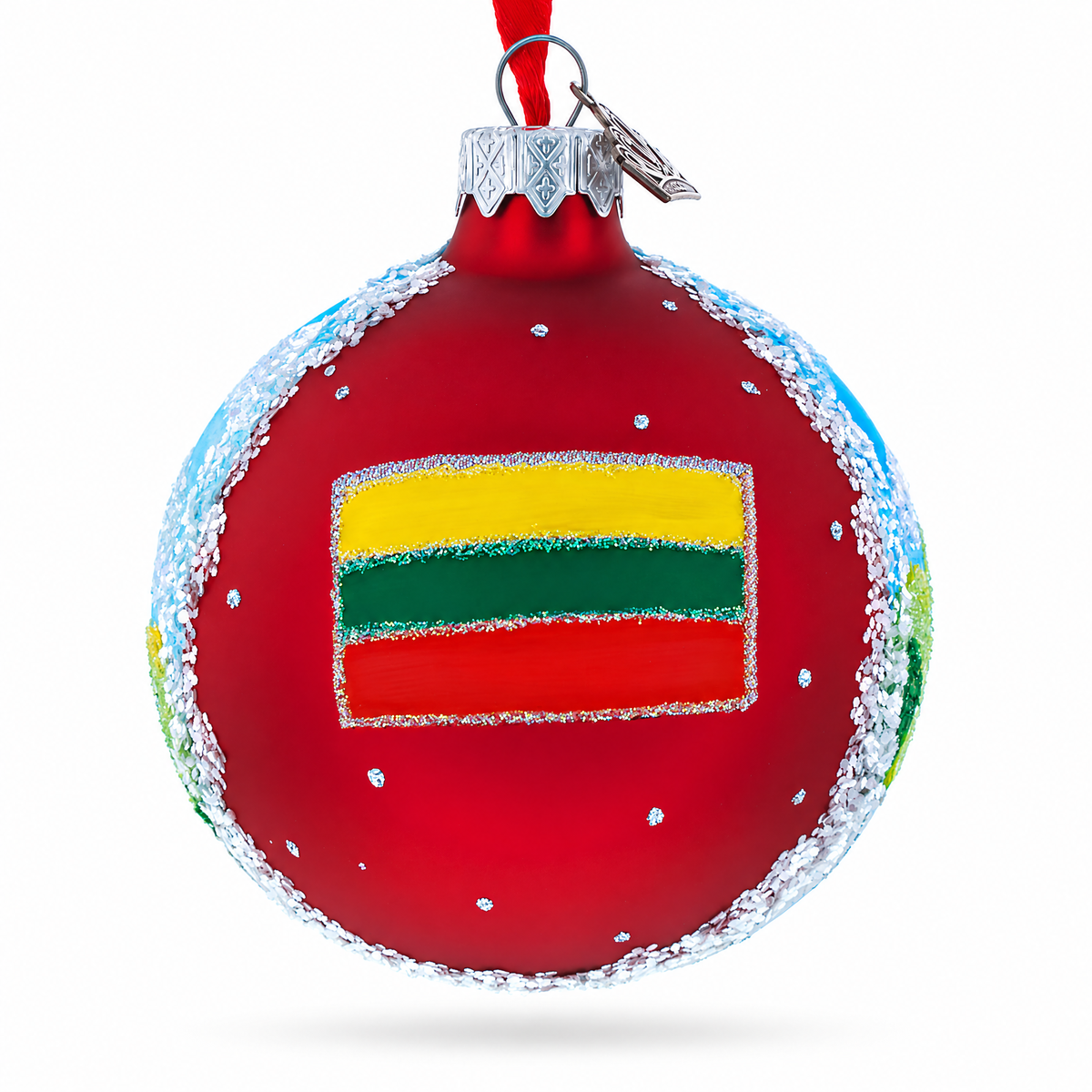 Old Town in Vilnius, Lithuania Glass Ball Christmas Ornament 3.25 Inches