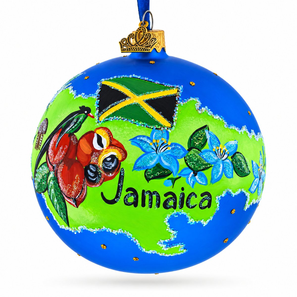 Travel to Jamaica Glass Ball Christmas Ornament 4 Inches