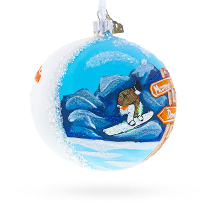 Mammoth Mountain Ski Area, California Glass Ball Christmas Ornament 4 Inches