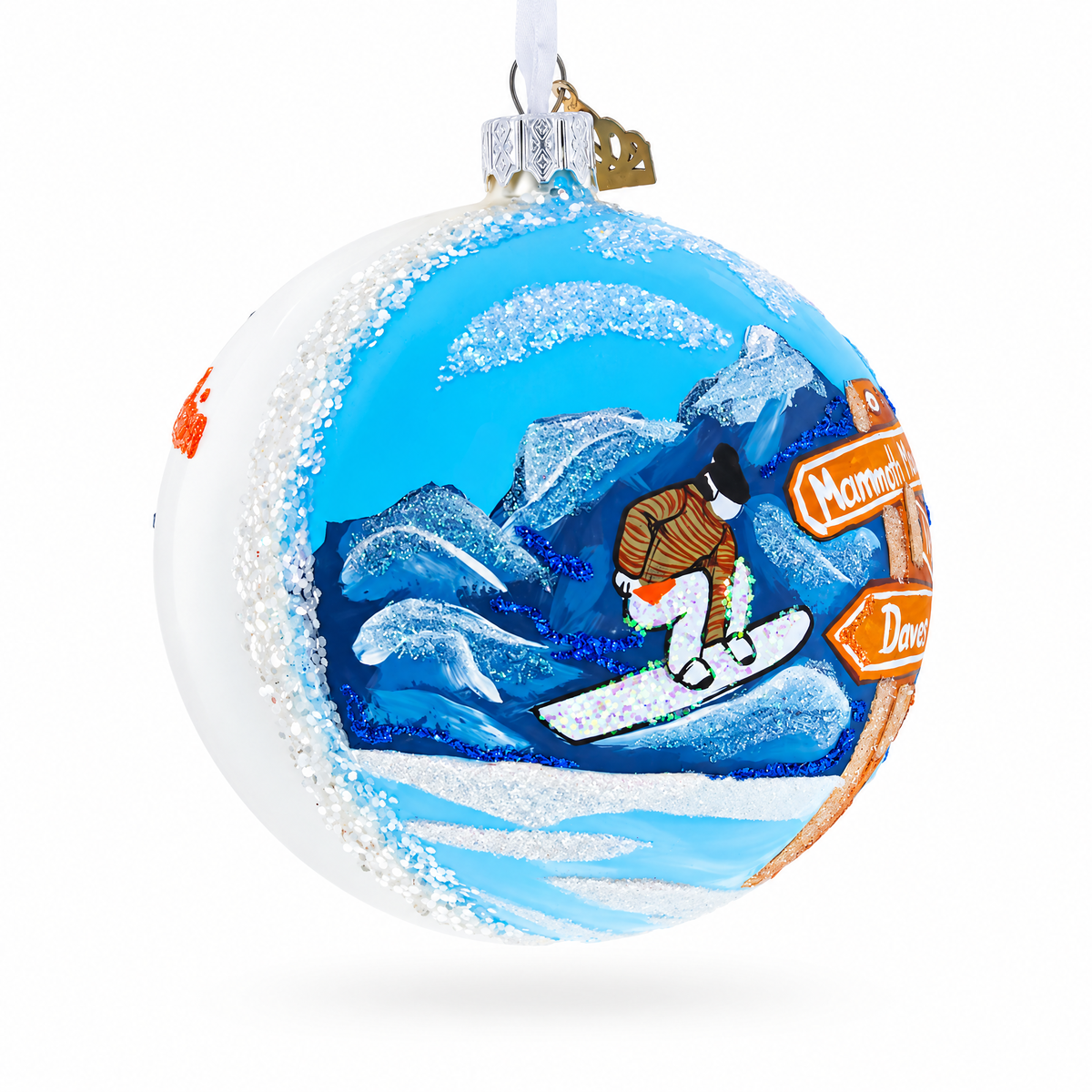 Mammoth Mountain Ski Area, California Glass Ball Christmas Ornament 4 Inches