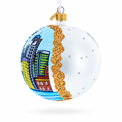 Sky Tower, Auckland, New Zealand Glass Ball Christmas Ornament 4 Inches
