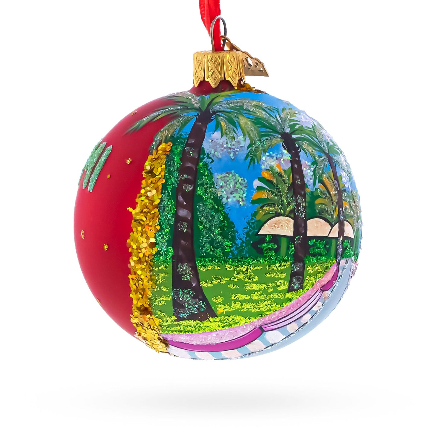 Lincoln Road, Miami, Florida, USA Glass Ball Christmas Ornament 3.25 Inches