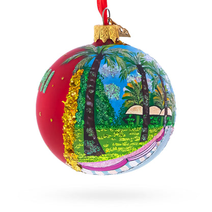 Lincoln Road, Miami, Florida Glass Ball Christmas Ornament 3.25 Inches