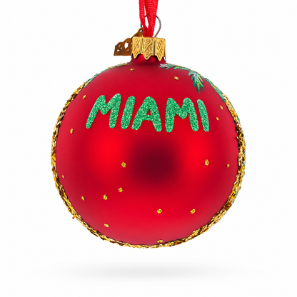 Lincoln Road, Miami, Florida Glass Ball Christmas Ornament 3.25 Inches