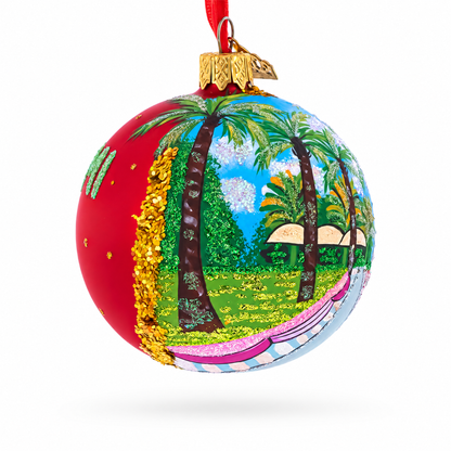 Lincoln Road, Miami, Florida Glass Ball Christmas Ornament 3.25 Inches
