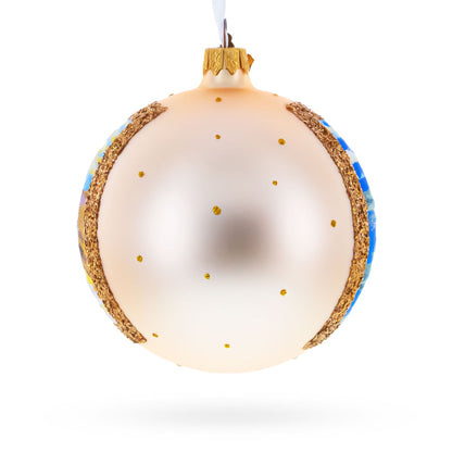 Sunset at the Ocean Painting Glass Ball Christmas Ornament 4 Inches