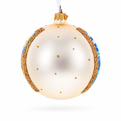 Sunset at the Ocean Painting Glass Ball Christmas Ornament 4 Inches