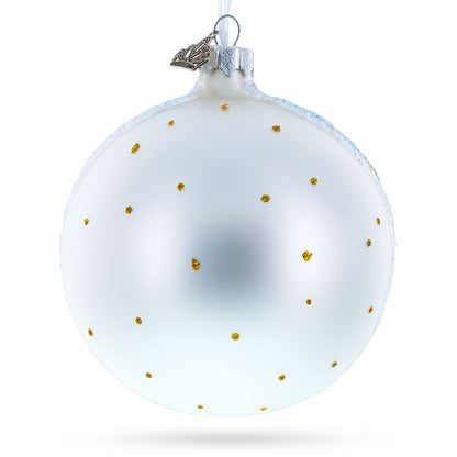 Mountain River Painting Glass Ball Christmas Ornament 4 Inches