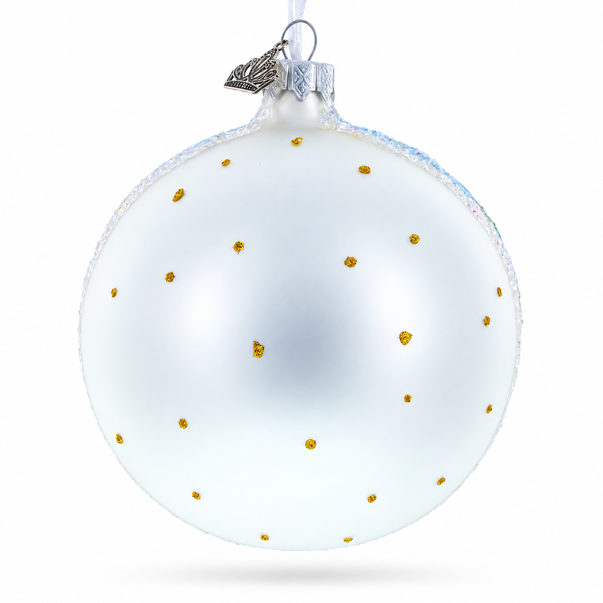 Mountain River Painting Glass Ball Christmas Ornament 4 Inches