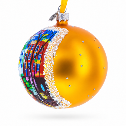Night Walk Painting Glass Ball Christmas Ornament 4 Inches