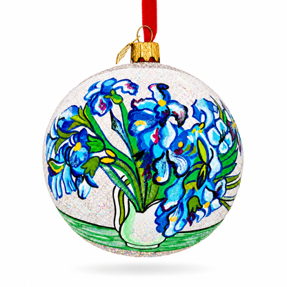 Vincent van Gogh "Irises" Glass Ball Christmas Ornament 4 Inches