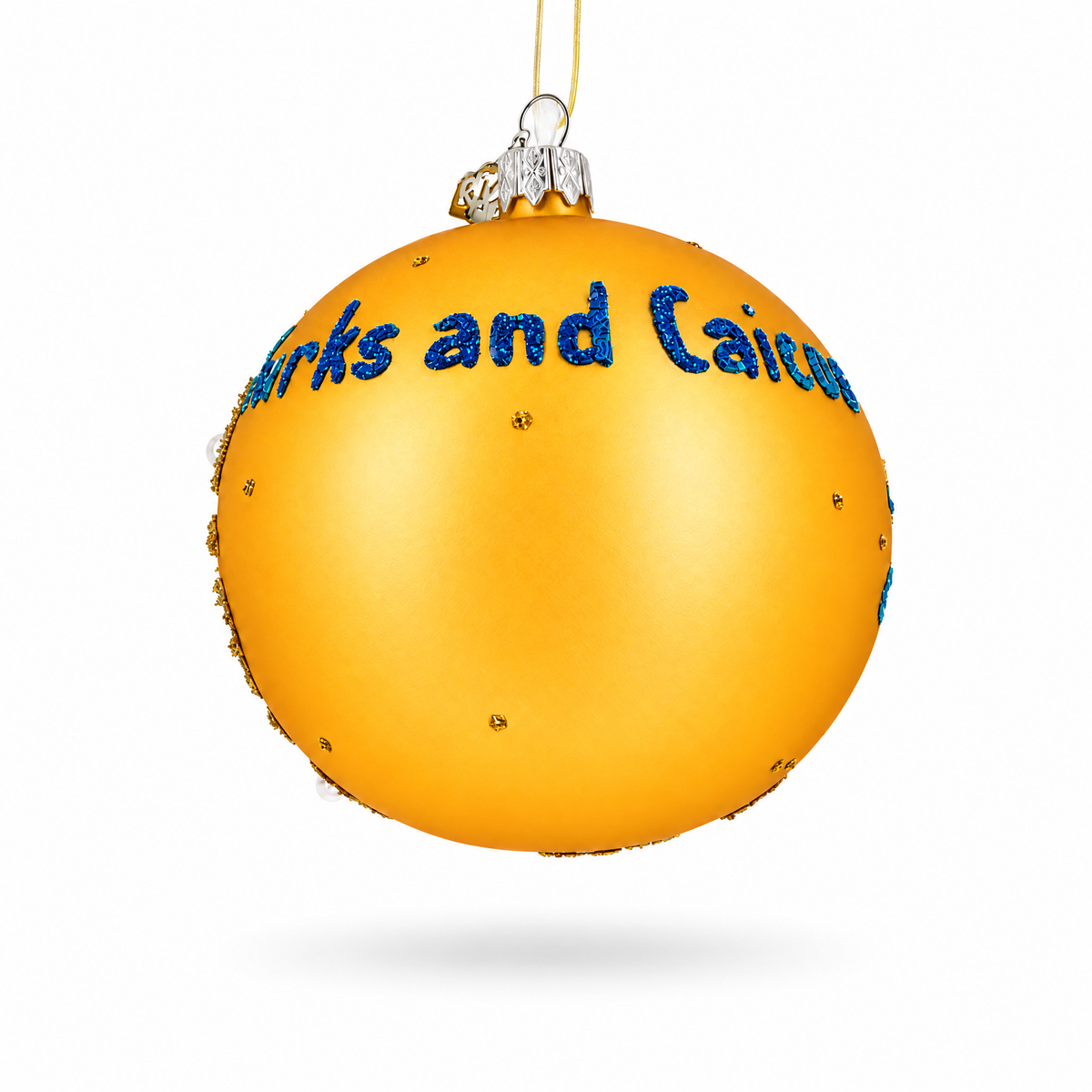 Turks and Caicos Glass Ball Christmas Ornament 4 Inches