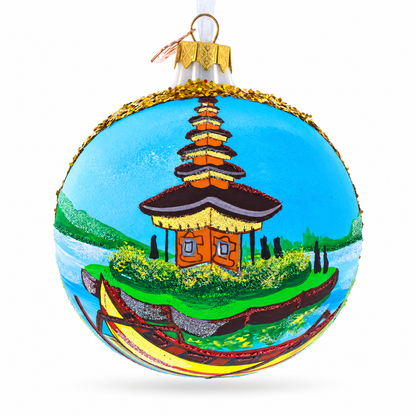 Bali, Indonesia Glass Ball Christmas Ornament 4 Inches
