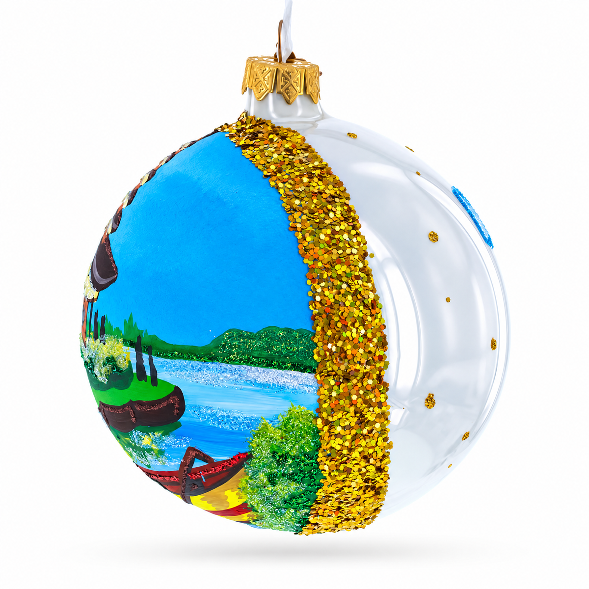 Bali, Indonesia Glass Ball Christmas Ornament 4 Inches