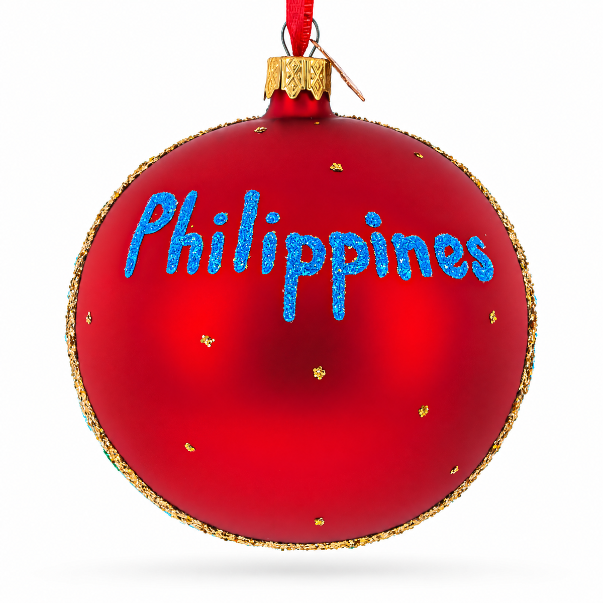 Cebu & Boracay, Philippines Glass Ball Christmas Ornament 4 Inches