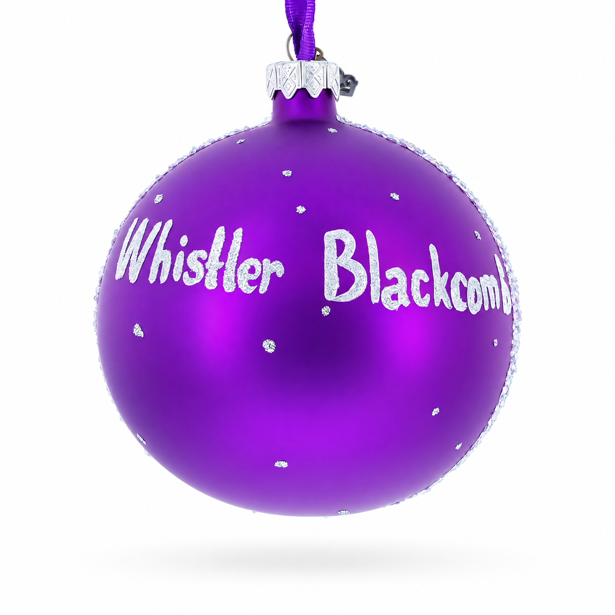 Whistler Blackcomb Ski Resort, Canada Glass Ball Christmas Ornament 4 Inches