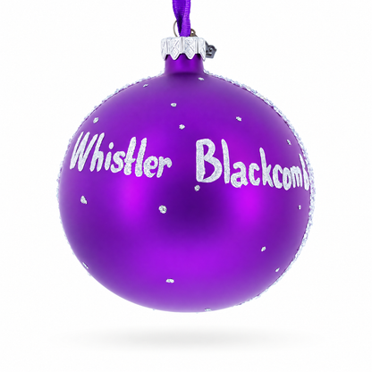 Whistler Blackcomb Ski Resort, Canada Glass Ball Christmas Ornament 4 Inches