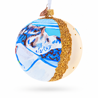 Chamonix Ski Resort, France Glass Ball Christmas Ornament 4 Inches