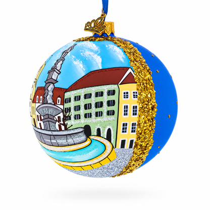 Old Town in Bratislava, Slovakia Glass Ball Christmas Ornament 4 Inches