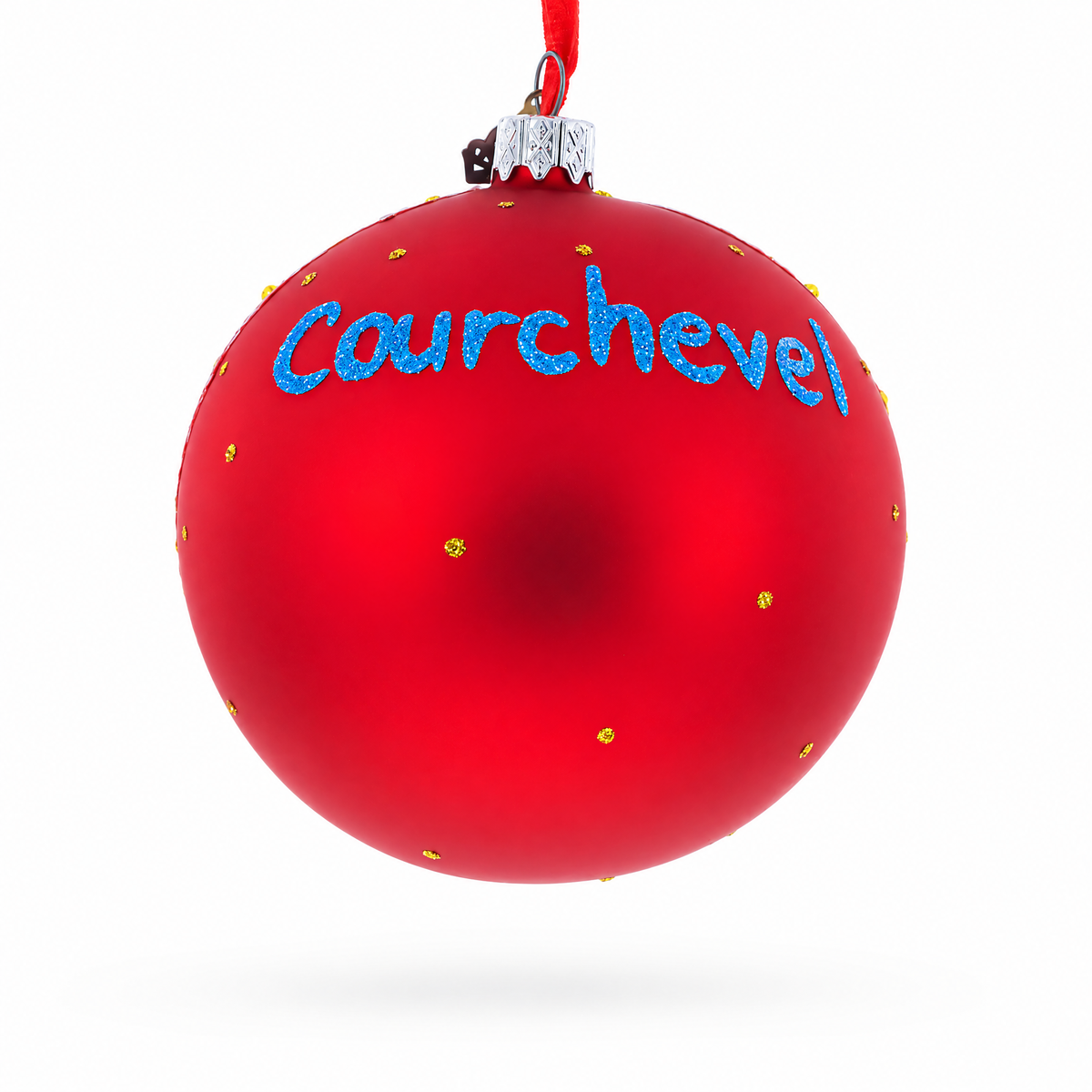 Courchevel Ski Resort, France Glass Ball Christmas Ornament 4 Inches