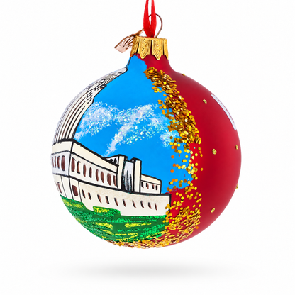 Nebraska State Capitol,  Lincoln, Nebraska Glass Ball Christmas Ornament 3.25 Inches