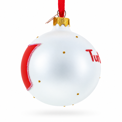 Flag of Turkey Glass Ball Ornament 3.25 Inches