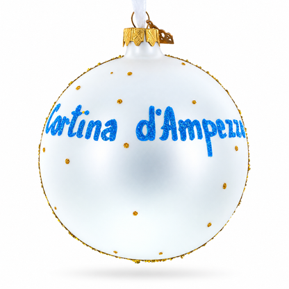 Cortina d'Ampezzo Ski Resort, Italy Glass Ball Christmas Ornament 4 Inches