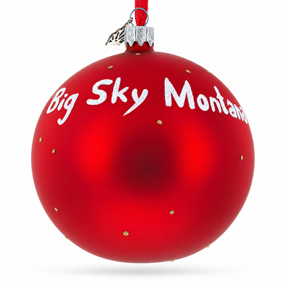 Big Sky Ski Resort, Montana Glass Ball Christmas Ornament 4 Inches