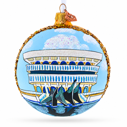 New York State Museum, Albany, New York Glass Ball Christmas Ornament 4 Inches