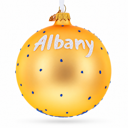 New York State Museum, Albany, New York Glass Ball Christmas Ornament 4 Inches