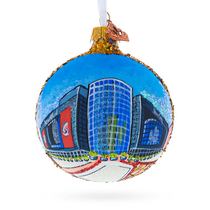 Prudential Center, Newark, New Jersey Glass Ball Christmas Ornament 3.25 Inches