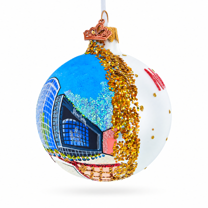 Prudential Center, Newark, New Jersey Glass Ball Christmas Ornament 3.25 Inches
