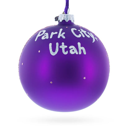 Park City Ski Resort, Utah Glass Ball Christmas Ornament 4 Inches