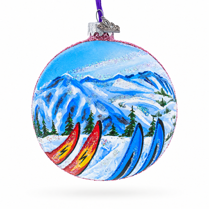 Park City Ski Resort, Utah Glass Ball Christmas Ornament 4 Inches
