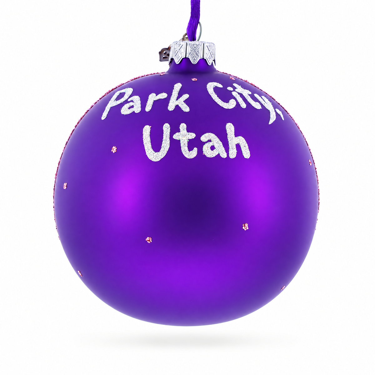 Park City Ski Resort, Utah Glass Ball Christmas Ornament 4 Inches