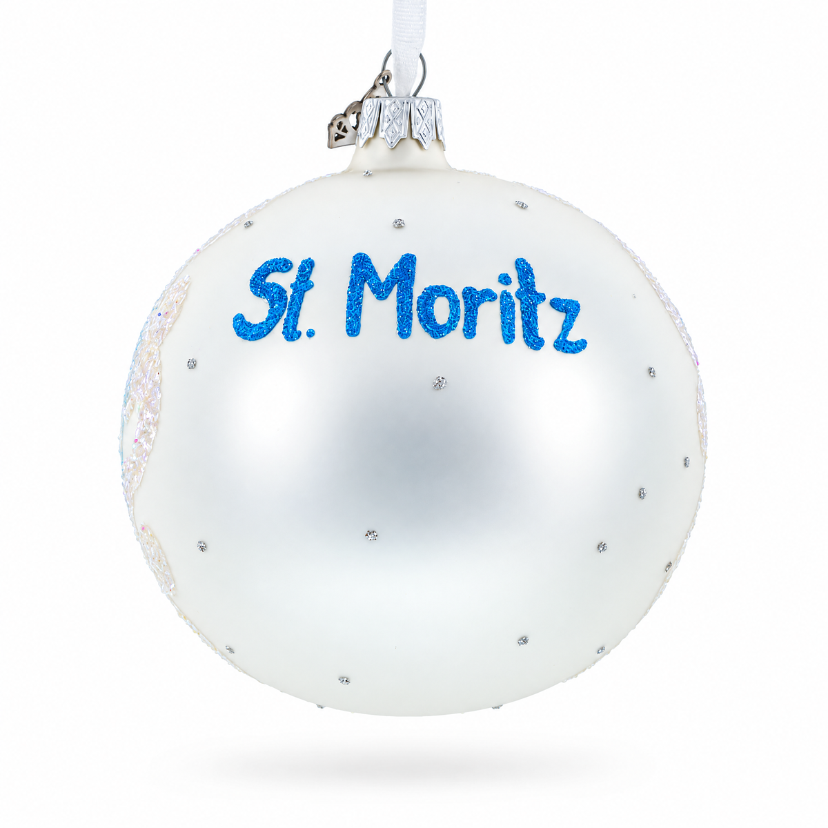 St. Moritz, Switzerland Glass Ball Christmas Ornament 4 Inches