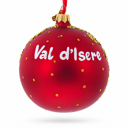 Val d 'Isere, France Glass Ball Christmas Ornament 4 Inches