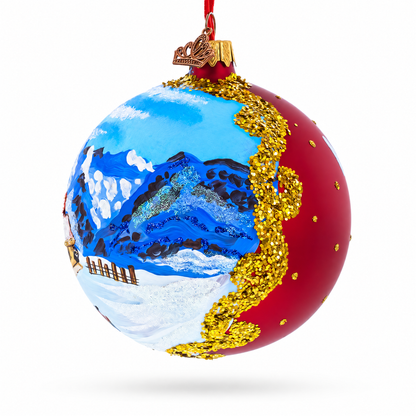 Val d 'Isere, France Glass Ball Christmas Ornament 4 Inches