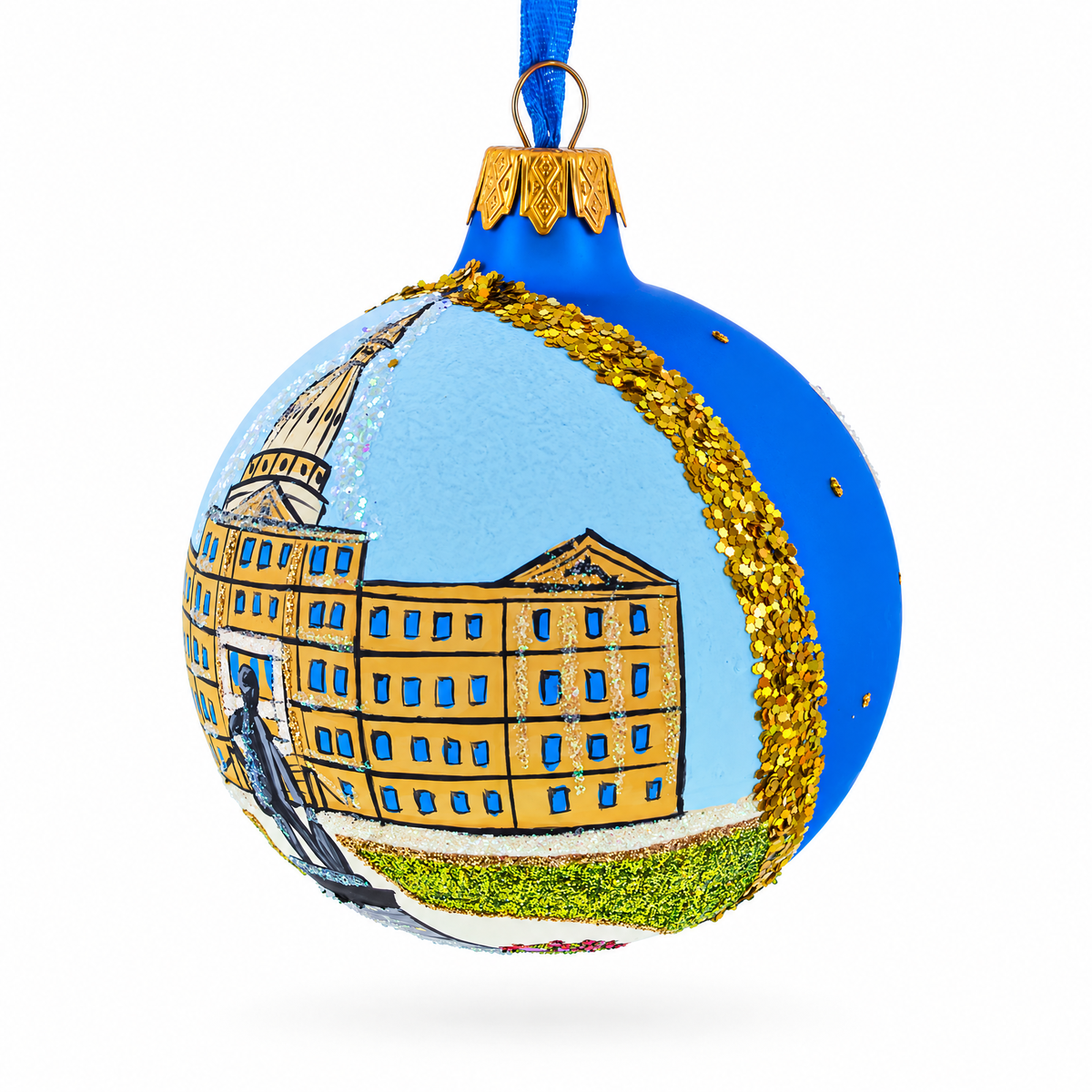 Lansing, Michigan Glass Ball Christmas Ornament 3.25 Inches